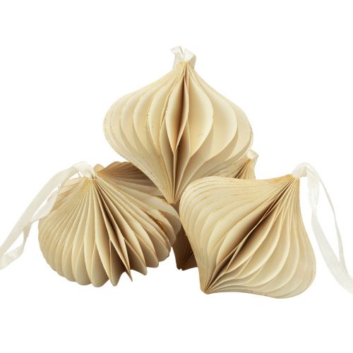 Product Honeycomb Balls Honeycomb Balls Onion Cream White Gold Ø8cm 4 Pcs