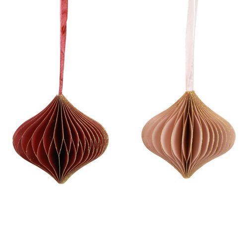 Floristik24 Honeycomb Balls Honeycomb Balls Onion Pink Wine Red Ø8cm 4 Pcs