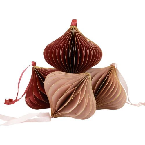 Product Honeycomb Balls Honeycomb Balls Onion Pink Wine Red Ø8cm 4 Pcs