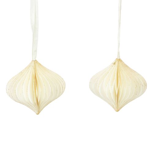 Honeycomb Balls Honeycomb Balls Onion White Gold Ø8cm 4 Pcs