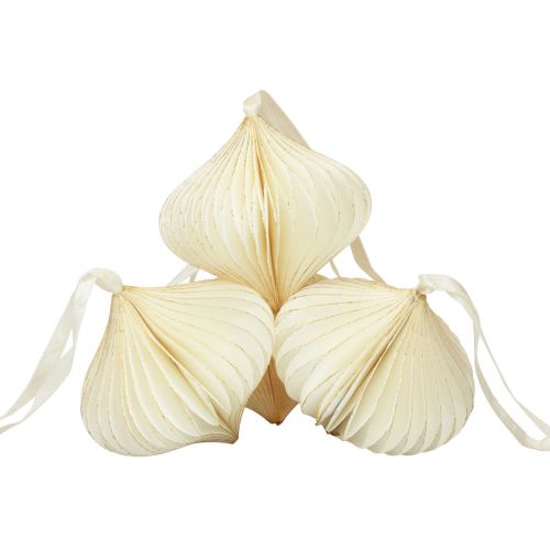 Product Honeycomb Balls Honeycomb Balls Onion White Gold Ø8cm 4 Pcs