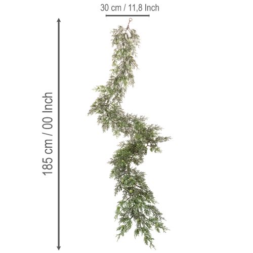 Artificial juniper garland, Christmas decoration for table or window, 185cm | Floristik24.ie