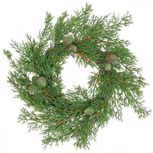 Artificial juniper wreath, juniper wreath, cones Ø25cm