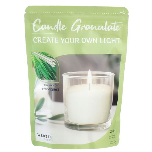 Floristik24 Wax granules candle sand wick scent lemongrass 400g