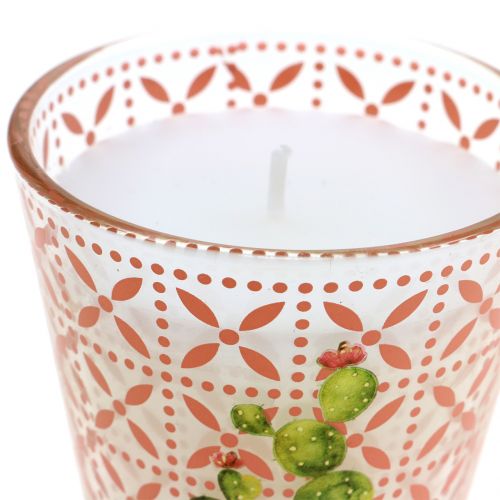 Floristik24 Wax candle in glass cactus Ø6.5cm 2pcs