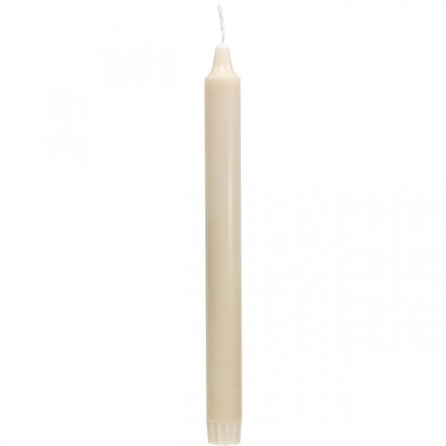 PURE wax candles, stick candles, cream Sahara 250/23mm, natural wax, 4 pieces