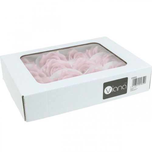 Product Wax Roses Decorative Roses Wax Pink Ø8cm 12 pcs
