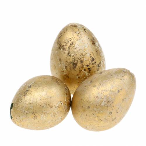 Product Quail egg as decoration empty gold 3cm 50pcs