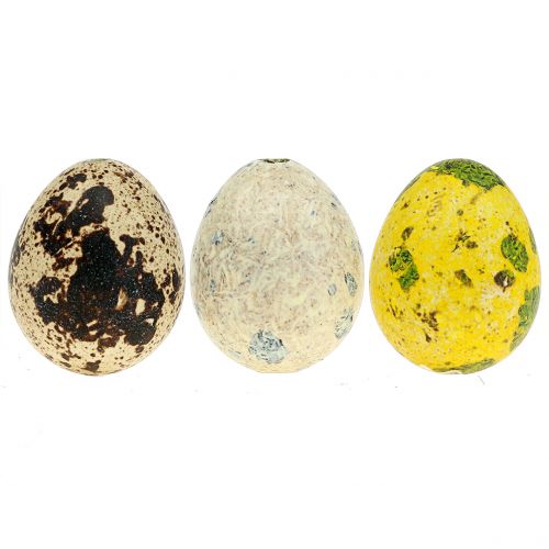 Floristik24 Quail eggs assortment yellow, natural 3cm 62pcs
