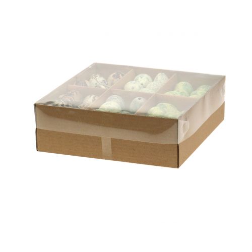 Floristik24 Quail eggs assortment green, nature 3cm 62pcs