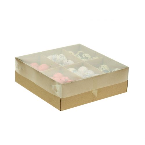 Floristik24 Quail eggs assortment pink, pink, natural 3cm 62pcs