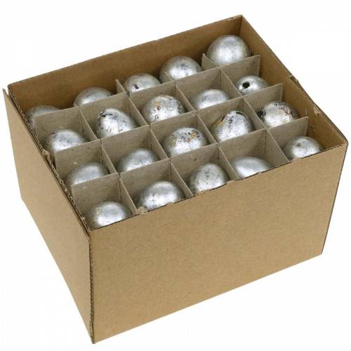 Floristik24 Quail Egg Decoration Silver Empty 3cm Easter Decoration 50pcs