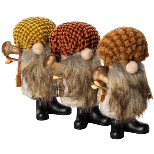 Gnome figurine with beard and pointed hat, 10cm, 3 pieces | Floristik24.ie