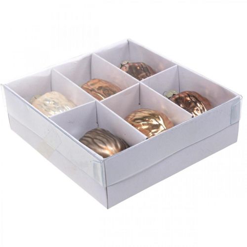 Product Christmas tree ornaments walnut deco pendant glass 4.5cm 6pcs