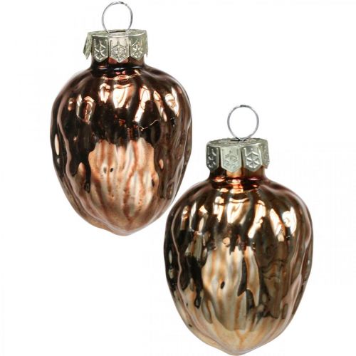 Product Christmas tree ornaments walnut deco pendant glass 4.5cm 6pcs