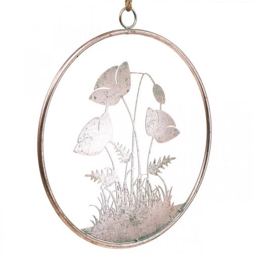 Product Wall decoration, floral, metal, rose, vintage, Ø30.5cm, spring decoration, summer decoration