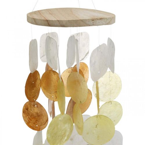 Floristik24 Wind chimes with capiz shells, natural decoration, shell mobile L85cm Ø13cm