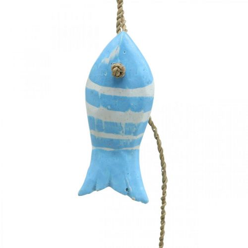 Floristik24 Maritime deco hanger wooden fish to hang small light blue L31cm
