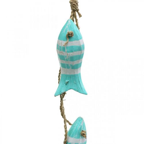 Floristik24 Maritime deco hanger wooden fish to hang small turquoise L31cm