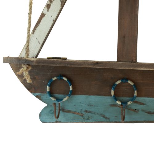 Floristik24 Wall shelf ship maritime decoration wooden coat rack 62×14cm H75cm