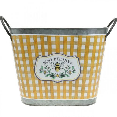Product Plant pot oval bee checkered summer decoration planter 38×24×29cm
