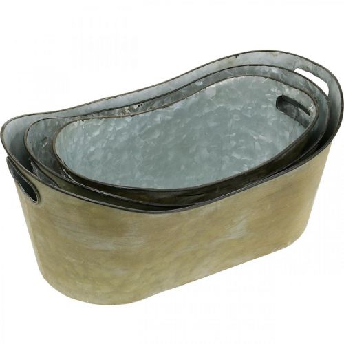 Product Set of planter tub copper-colored/white L32.5cm/36.5cm/41.5cm