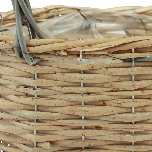 Floristik24 Wicker basket plant bag basket natural grey 21x10x12cm