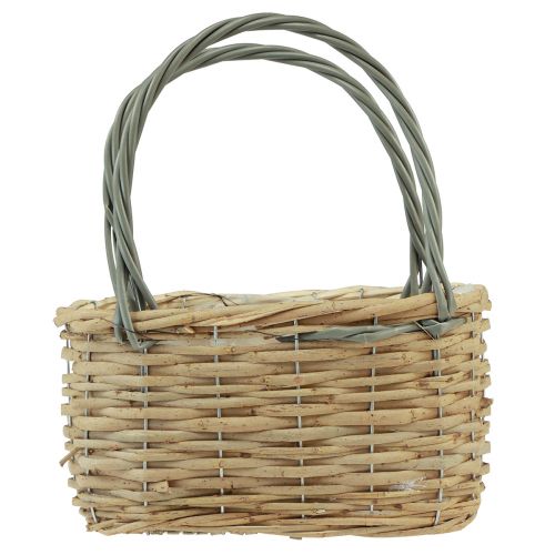 Floristik24 Wicker basket plant bag basket natural grey 21x10x12cm
