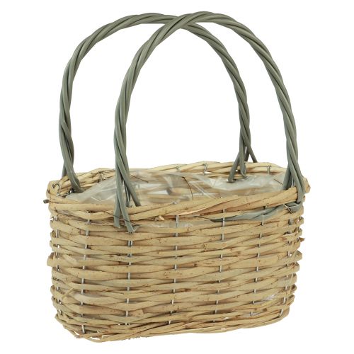Floristik24 Wicker basket plant bag basket natural grey 26.5x14x30cm