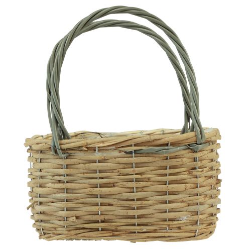 Floristik24 Wicker basket plant bag basket natural grey 26.5x14x30cm
