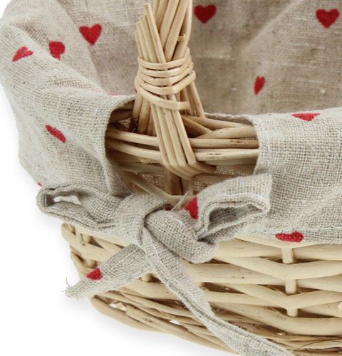 Floristik24 Wicker basket with fabric insert 15x11.5cm
