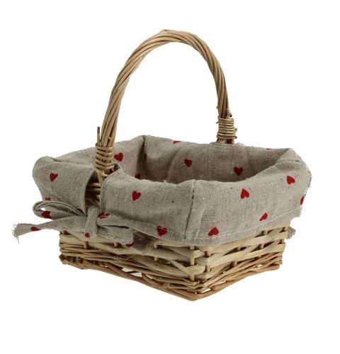 Floristik24 Wicker basket with fabric insert 15x11.5cm