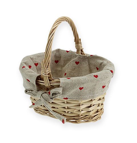 Floristik24 Wicker basket oval with fabric insert 15.5 cm