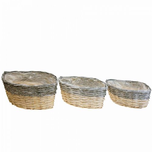 Product Wicker basket for planting Plant bowl L29/33/38cm set of 3