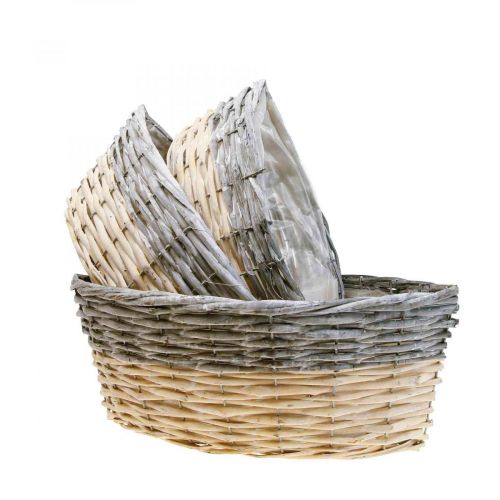 Product Wicker basket for planting Plant bowl L29/33/38cm set of 3