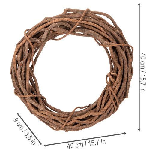 Natural willow wreath as a craft wreath for floristry, 40cm | Floristik24.ie