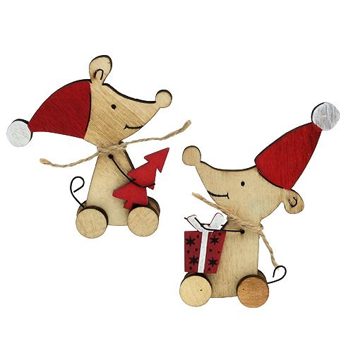 Floristik24 Christmas decoration mouse 9cm natural 16 pcs
