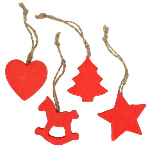 Product Christmas decorations mix red 34 pieces