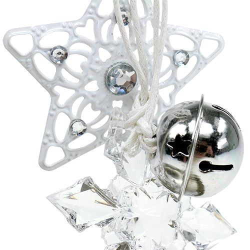 Floristik24 Christmas pendant star, Christmas tree white 25cm 2pcs