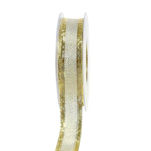 Floristik24 Christmas ribbon with wire edge gold 25mm 20m