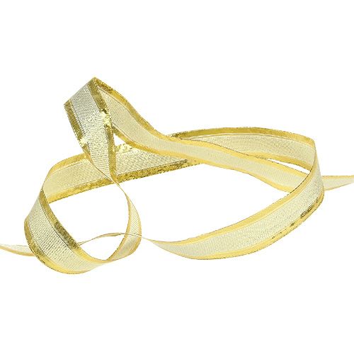 Product Christmas ribbon with wire edge gold 25mm 20m