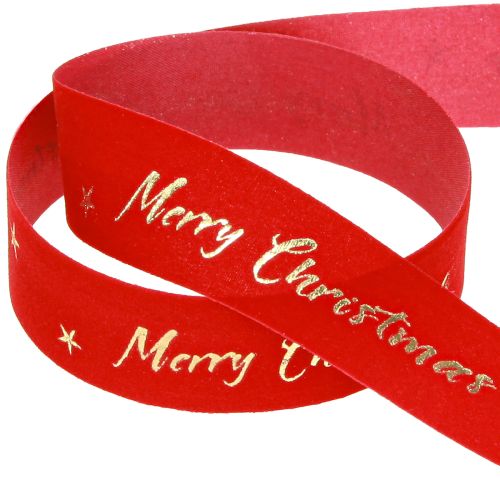 Floristik24 Christmas ribbon red gold “Merry Christmas” ribbon 25mm 20m