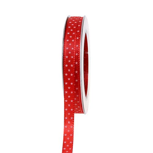 Floristik24 Christmas ribbon red with stars 10mm 25m