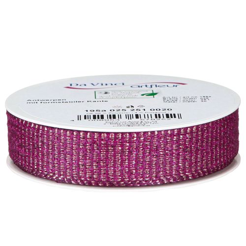 Product Christmas ribbon with gold threads gift ribbon Erika 25mm 20m