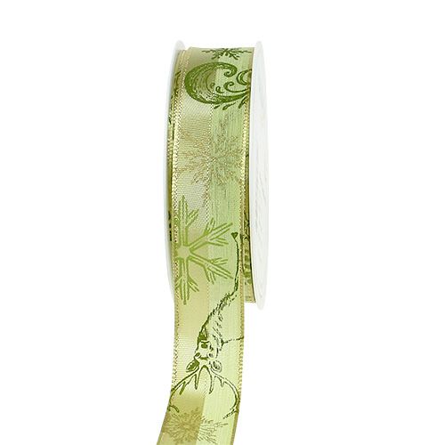 Floristik24 Christmas ribbon with deer motif green 25mm 15m