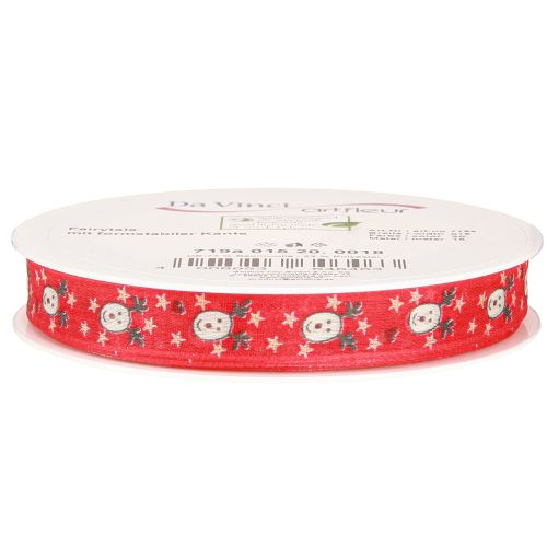 Product Christmas ribbon with reindeer decorative ribbon red 15mm 18m