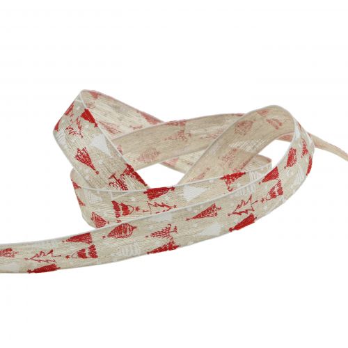 Floristik24 Christmas ribbon Christmas tree red 25mm 15m