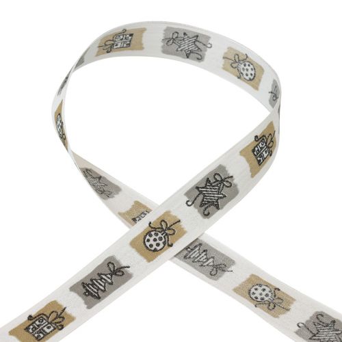 Product Christmas Ribbon Gray Ribbon Christmas 25mm 18m