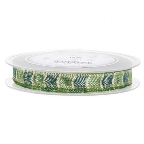 Floristik24 Christmas ribbon green 15mm 15m