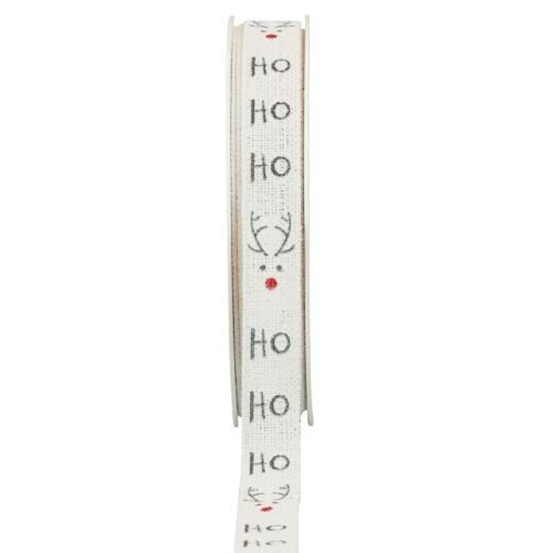 Product Gift ribbon Christmas Christmas ribbon Hohoho white 15mm 20m